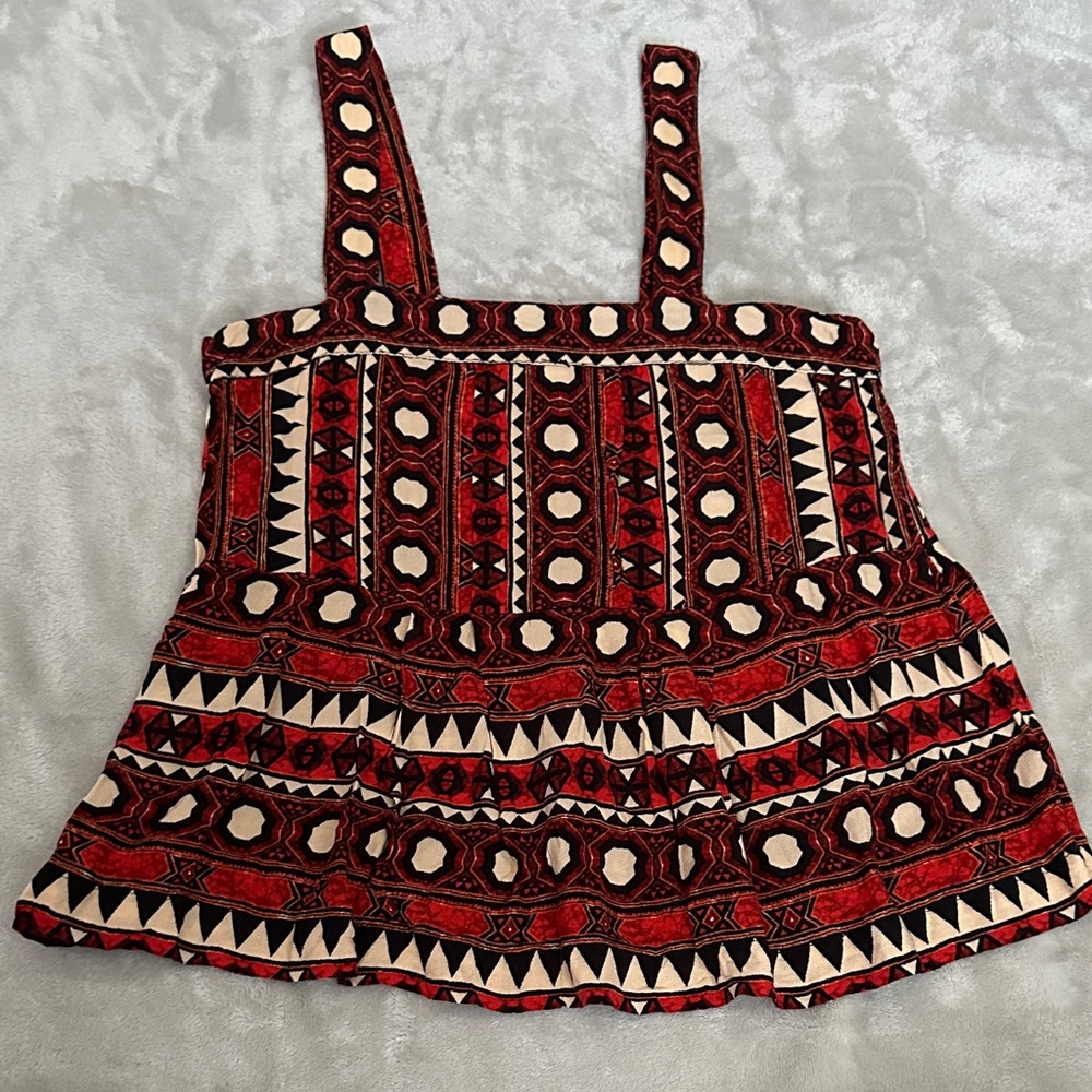 H&M Aztec Print Geometric Shapes Flowy Boho Top